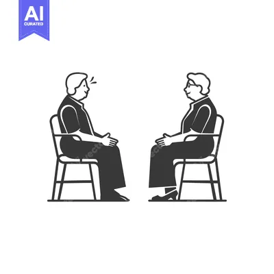 Two People Sitting in Chairs Facing Each Other