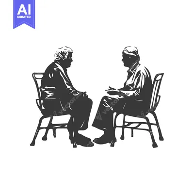 Two People Sitting on Chairs Facing Each Other