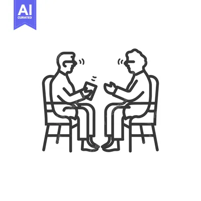 Popular premium asset: Two People Sitting on Chairs, Facing Each Other