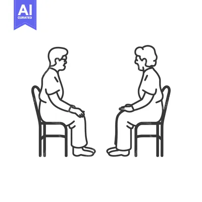 Aset premium populer: Two People Sitting on Chairs Facing Each Other