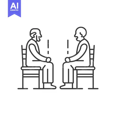 Aset premium populer: Two People Sitting Opposite Each Other on Chairs