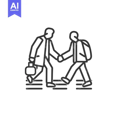 Aset premium populer: Two People Walking and Holding Hands on a Crosswalk