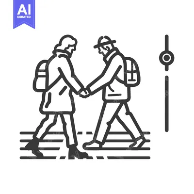 Two People Walking Hand-in-Hand on a Crosswalk