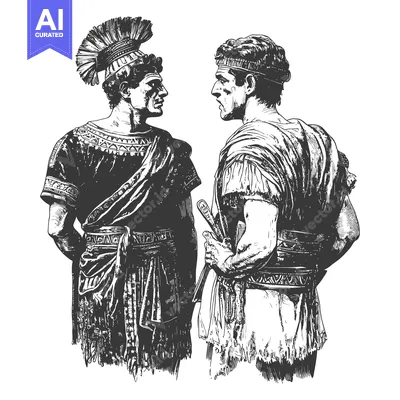 Two Roman Soldiers Facing Each Other