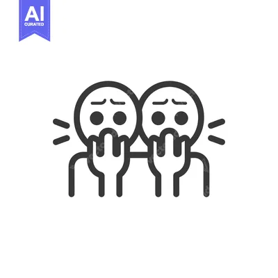 Two Sad Emojis Covering Their Mouths