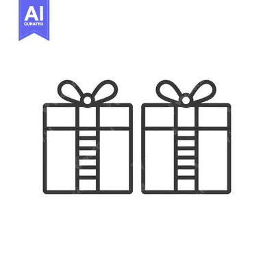 Two Simple Outline Gift Boxes with Bows