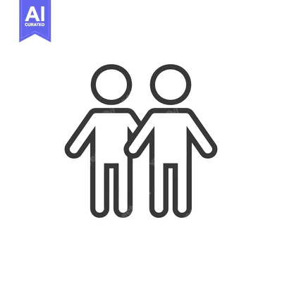 Two Simple Stick Figures Standing Side by Side
