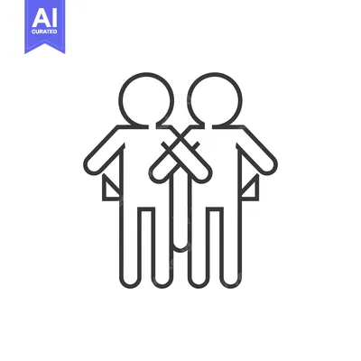 Two Simple Stick Figures With Arms Crossed