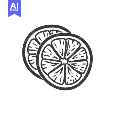 Two Slices of Lemon with Detailed Segments and Rind