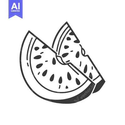 Aset premium populer: Two Slices of Watermelon with Seeds