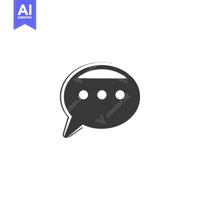A Black and White Sketch of a Speech Bubble with Three Dots