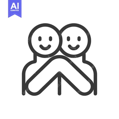 Two Smiling People Embracing with Arms Around Each Other