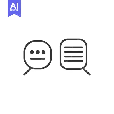 Two Speech Bubbles with Text and a Line Underneath