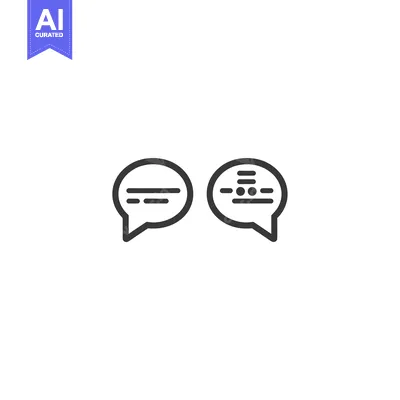 Two Speech Bubbles with Text and Dots Inside
