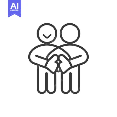 Two Stick Figures Holding Hands With A Checkmark Above One 23516