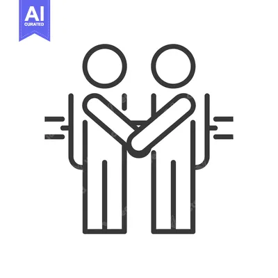 Two Stick Figures Hugging Each Other