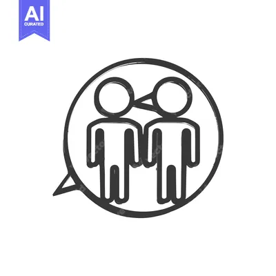 Two Stick Figures Inside a Speech Bubble With One Whispering to the Ot