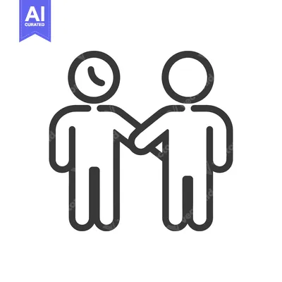 Two stick figures shaking hands in agreement
