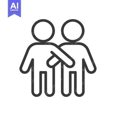 Two stick figures with arms crossed in a gesture of friendship or unit
