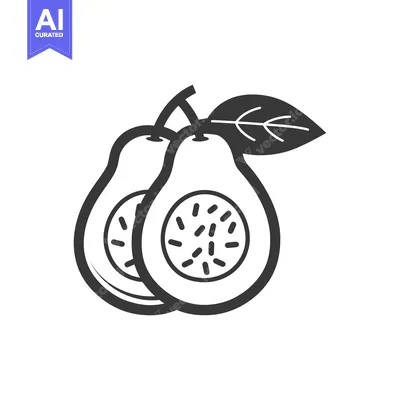 Aset desain premium: Two Whole Avocados with a Single Leaf