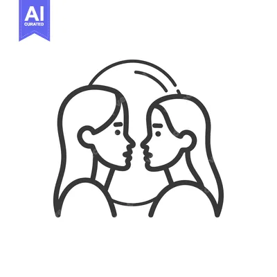 Two Women Facing Each Other in a Mirror Reflection