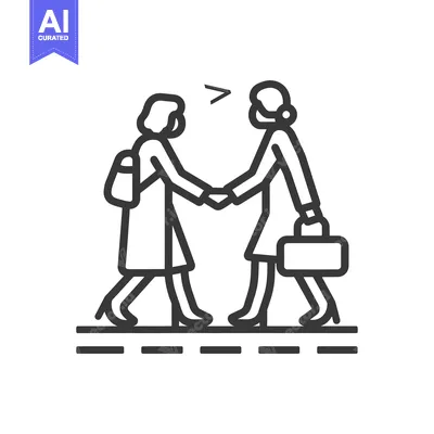 Two Women in Suits Shaking Hands With Briefcases