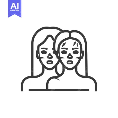 Two Women's Faces with Lines and Wrinkles