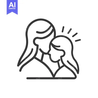 Two Women with Long Hair, One with a Radiant Glow, Facing Each Other