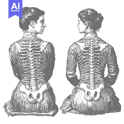 Two Women with Visible Skeletons Facing Each Other