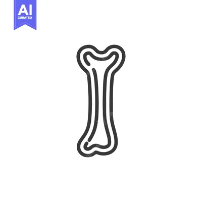 Aset premium populer: Stylized Bone Icon: Minimalist Anatomy Illustration on White