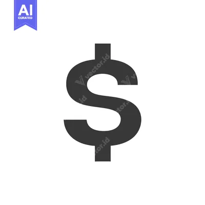 Aset desain premium: A Black and White Stylized Dollar Sign Icon