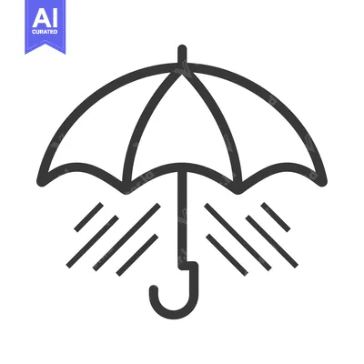 Aset desain premium: Umbrella Protecting From Rain and Wind