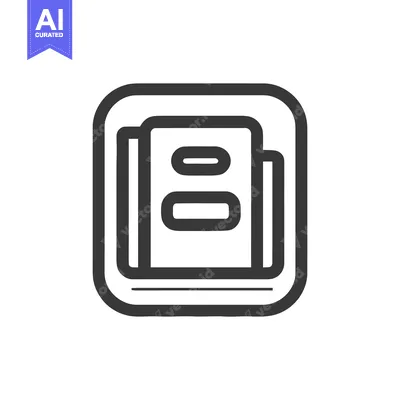 Stacked Documents Icon: Minimalist Design with Rounded Edges and Bold
