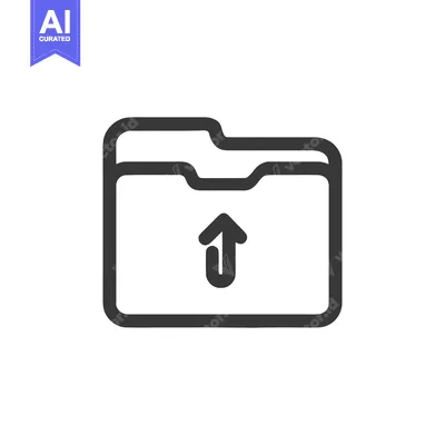 Upload File Icon: Simple Outline of Folder with Arrow