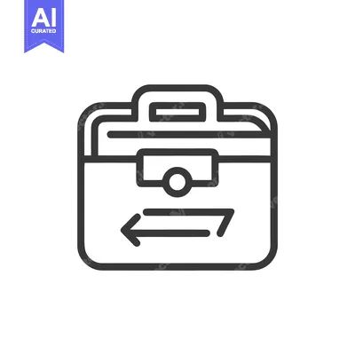 Briefcase with Exchange Arrows: Minimalist Business Icon Design
