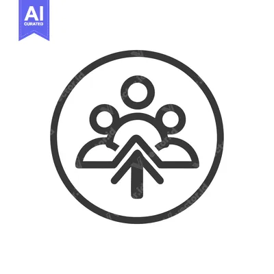 Teamwork Growth Icon: Upward Arrow Symbolizing Collective Success in C