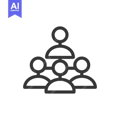 Hierarchical Team Structure Icon: Connected People in Organizational C