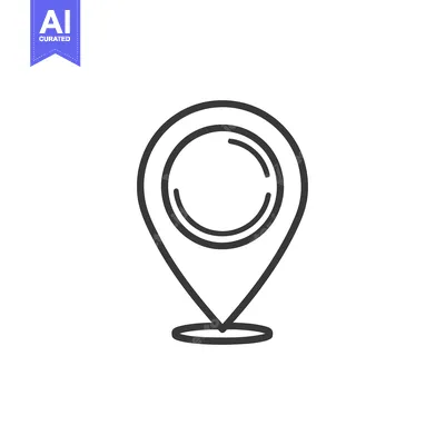 Minimalist Location Pin Icon with Concentric Circle Design on White Ba