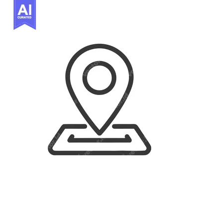 Aset desain premium: Minimalist Location Pin Icon on White Background, Navigation Symbol