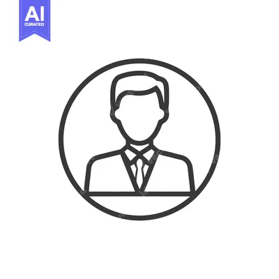 Premium design asset: Minimalist Icon of a Faceless Businessman in Circle Frame