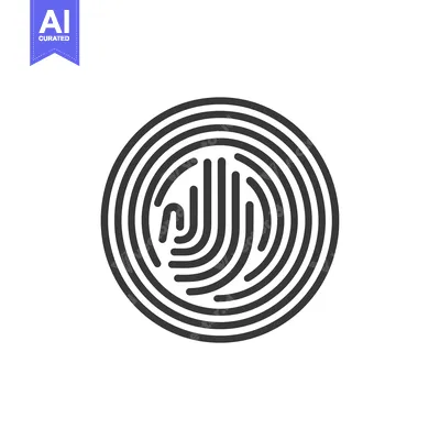 Aset premium populer: A Black and White Stylized Fingerprint Icon