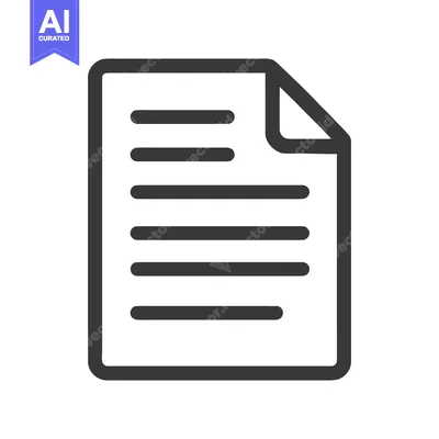 Minimalist Document Icon: Clean Lines, Folded Corner, Text Lines