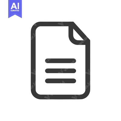 Aset desain premium: Simple Dark Gray Document Icon with Rounded Corners and Lines