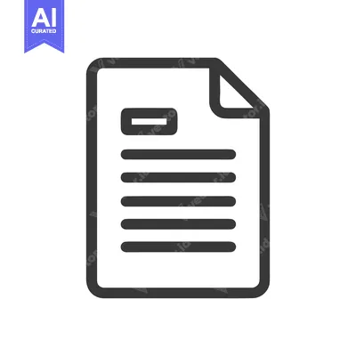 Minimalist Document Icon with Rounded Corners and Bold Lines on White