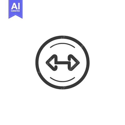 Double-Headed Arrow Icon in Circle, Directional Symbol, Navigation Ele