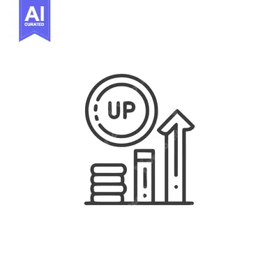 Ascending Growth: Linear Icon of Financial Progress with Upward Arrow