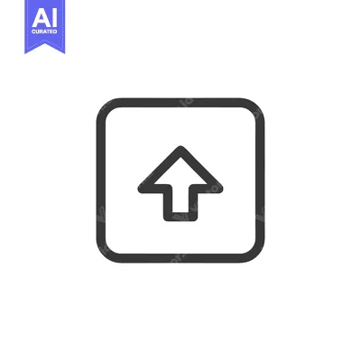 Upload Icon: Bold Arrow Ascending from Rounded Square, Minimalist Desi
