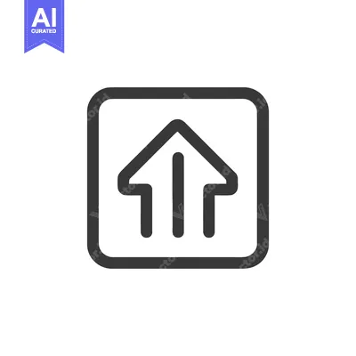 Aset premium populer: Bold Upward Arrow Icon in Rounded Square Frame, Minimalist Design