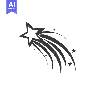 Popular premium asset: A black and white stylized illustration of a shooting star