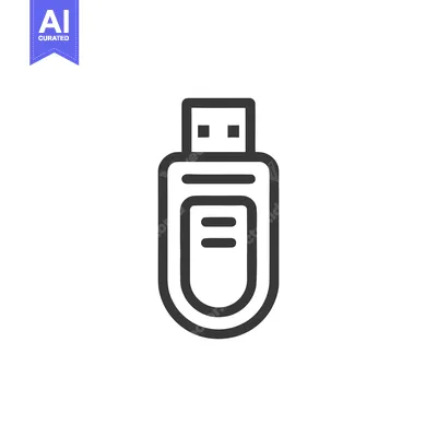 Minimalist USB Drive Icon: Clean, Modern Data Storage Symbol